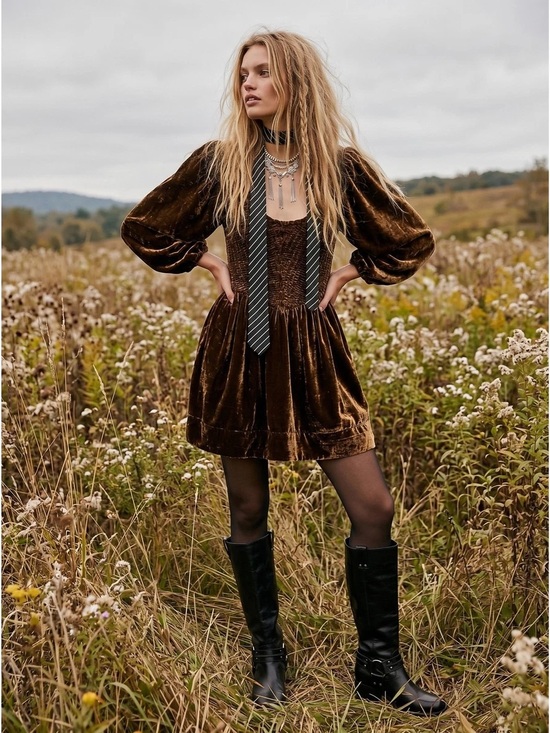 Free People Dresses & Skirts - Free People | Farrier Velvet Mini Dress